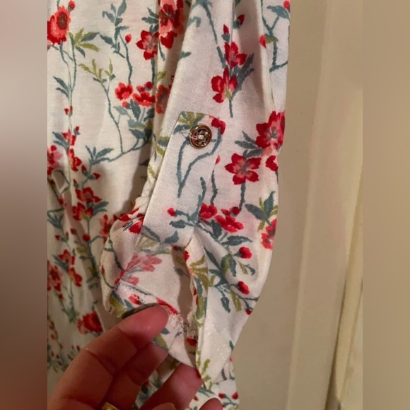 Perseption Red Floral Button Down Shirt - Picture 4 of 7